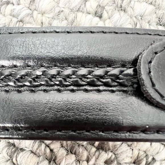 Black Italian leather belt square buckle 36-38 main image 10